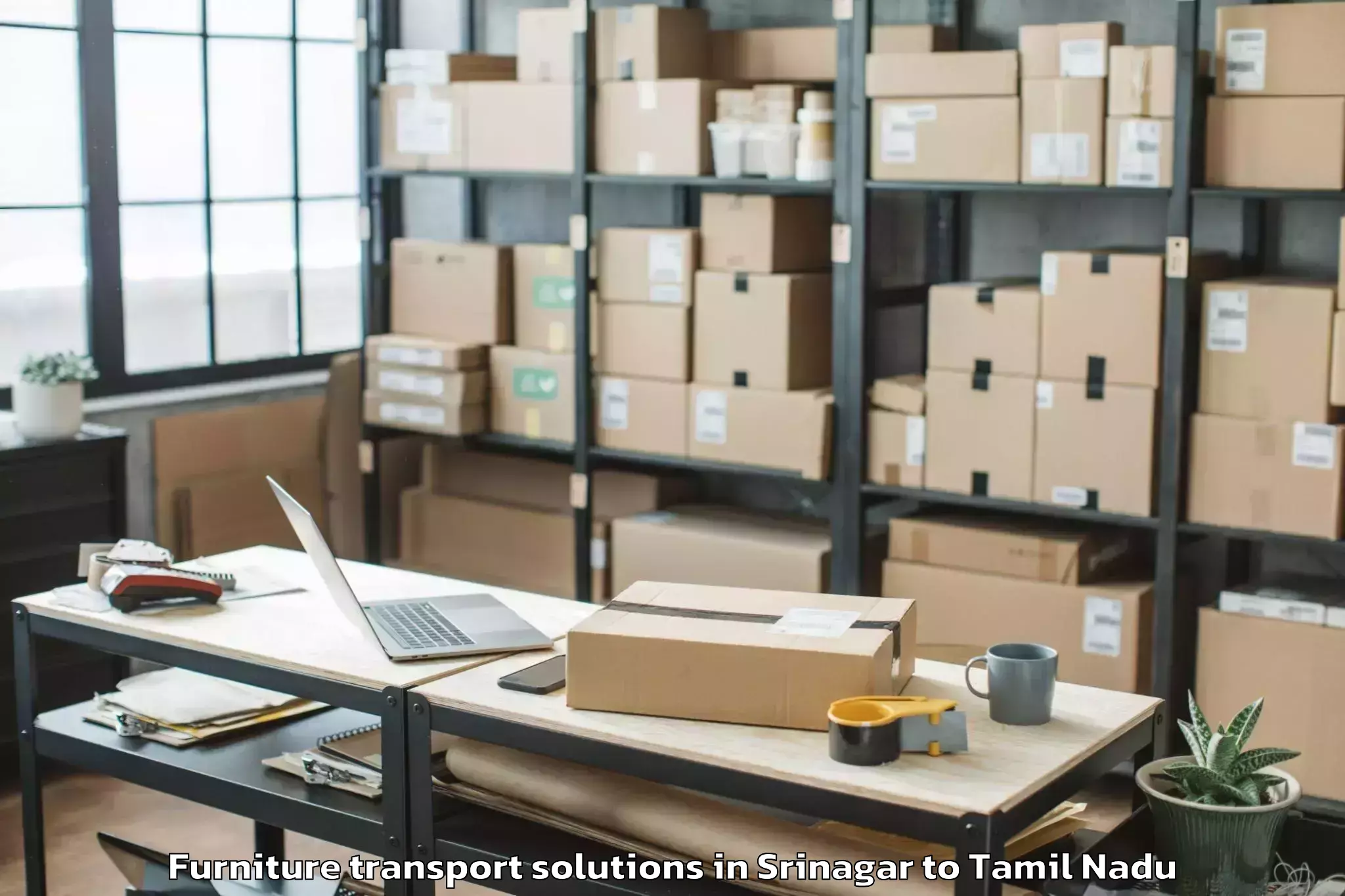 Reliable Srinagar to Aravakurichi Furniture Transport Solutions